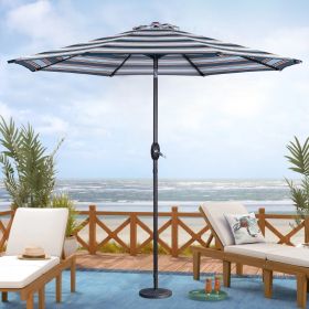 Black And White Umbrella Outdoor Patio Adjustable 9 Ft Patio Umbrella With Tilt Beach Garden