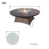 Direct Wicker Outdoor 9 Piece Patio Wicker Gas Fire Pit Set Round Table With Arm Chairs by Direct Wicker