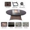 Direct Wicker Outdoor 9 Piece Patio Wicker Gas Fire Pit Set Round Table With Arm Chairs by Direct Wicker